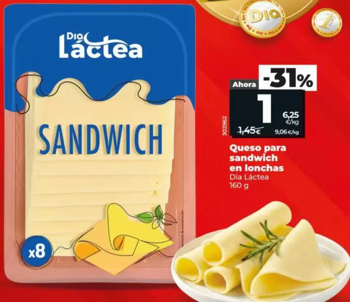 Dia Lactea - Queso Para Sandwich En Lonchas