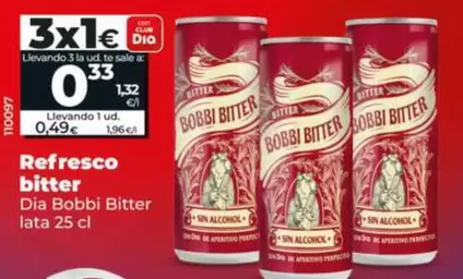 Dia Bobbi Bitter - Refresco Bitter  Lata 25 Cl