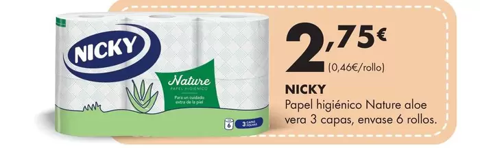 Nicky - Papel Higiénico Nature Aloe Vera 3 Capas