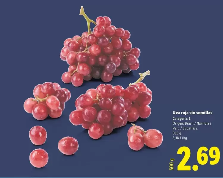 Uva Roja Sin Semillas