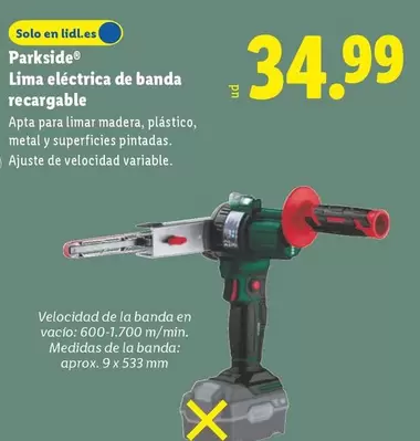 Parkside - Lima Eléctrica De Banda Recargable