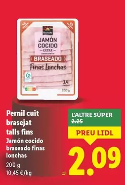 Jamón Cocido Braseado Finas Lonchas 