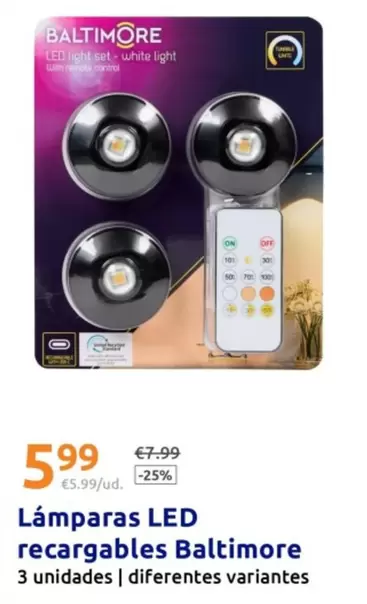 Baltimore - Lámparas Led Recargables