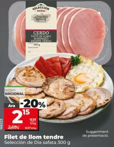 Seleccion De Dia - Filete De Lomo Tierno Bandeja 300 G