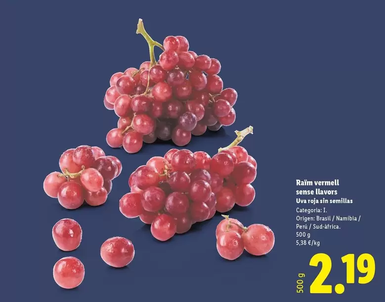 Uva Roja Sin Semillas