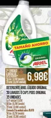 Ariel - Detergente Líquido Original 50 Lavados O Caps Pods Original 30 Unidades