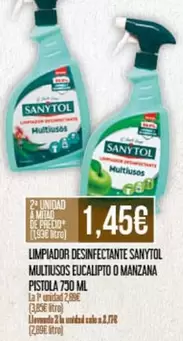 Sanytol - Limpiador Desinfectante Multiusos Eucalipto O Manzana Pistola