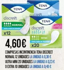 Tena - Compresas Incontinencia Normal 12 Unidades