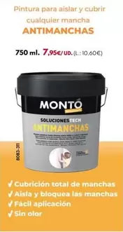 Monto - Pintura Para Aislar Y Cubrir Cualquier Mancha Antimanchas 