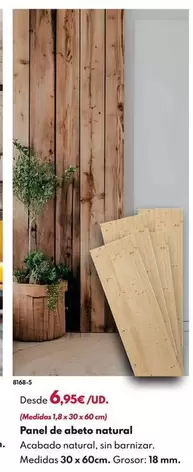 Panel De Abeto Natural - 1,8x30x160cm