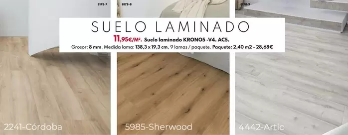 Laminado Krono Ac5 V4 - 2241 ROBLE CÓRDOBA 2,40m2