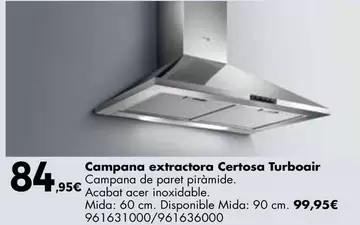 Campana -  Extractora Certosa Turboair