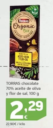 Torras - Chocolate 70% Aceite De Oliva Y Flor De Sal