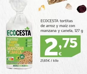 Ecocesta - Tortitas De Arroz Y Maíz Con Manzana Y Canela