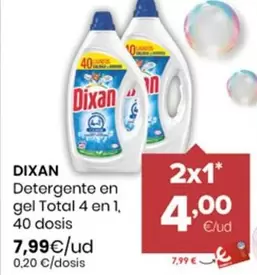 Dixan - Detergente En Gel Total 4 En 1