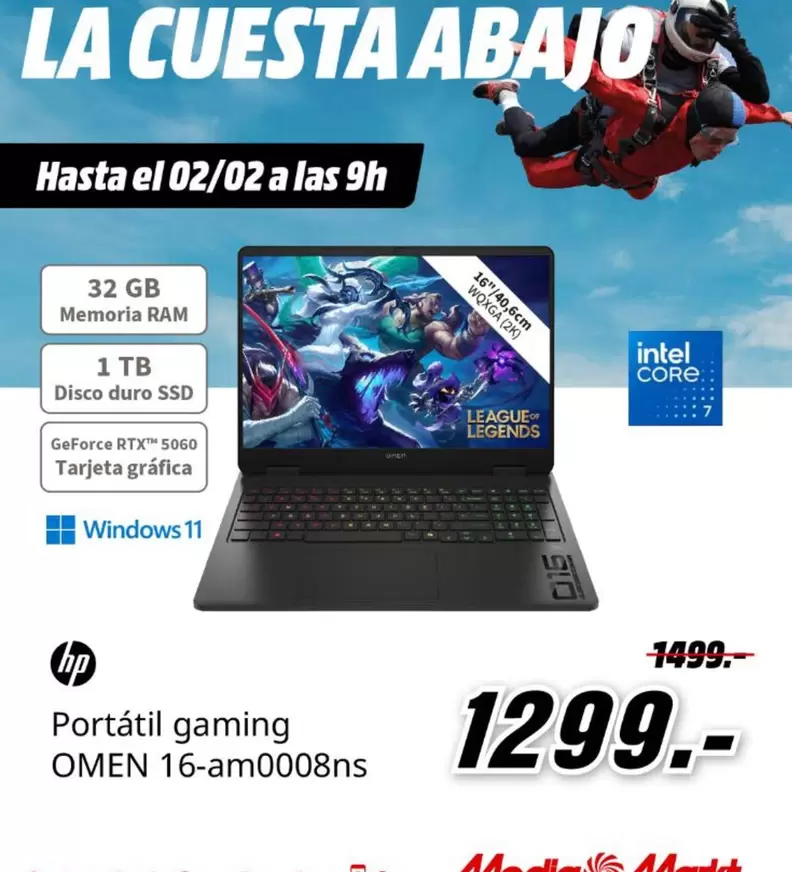 HP - Portatil Gaming 16-am0008ns