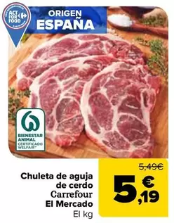 Carrefour El Mercado - Chuleta De Aguja De Cerdo