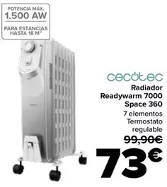 Cecotec - Radiador Readywarm 7000 Space 360