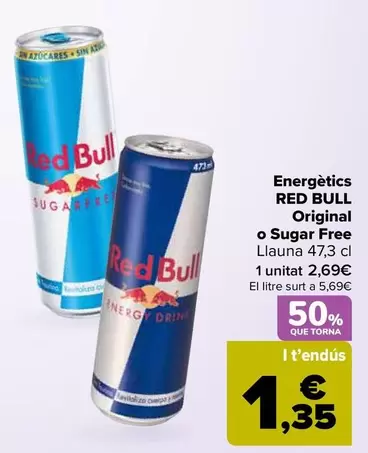 Red Bull - Energeticos Original O Sugar Free