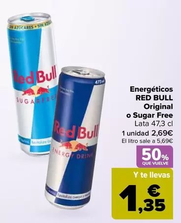Red Bull - Energeticos Original O Sugar Free