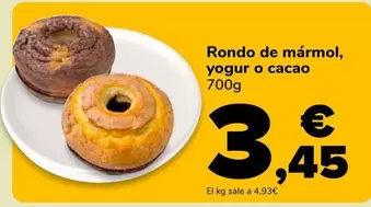 Rondo De Mármol, Yogur O Cacao