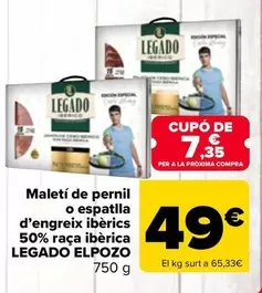 Legado ElPozo - Maletin De Jamon O Paleta De Cebo Iberico 50% Raza Iberica