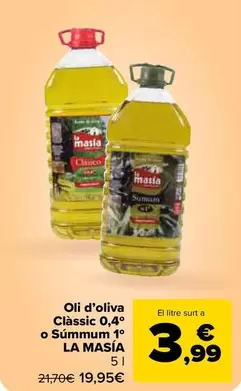 La Masía - Aceite De Oliva Clásico 0,4° O Sumum 1°