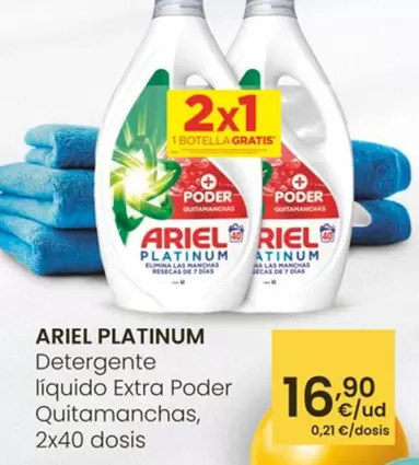 Ariel - Platinum Detergente Liquido Extra Poder Quitamanchas