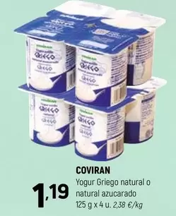 coviran - Yogur Griego Natural O Natural Azucarado