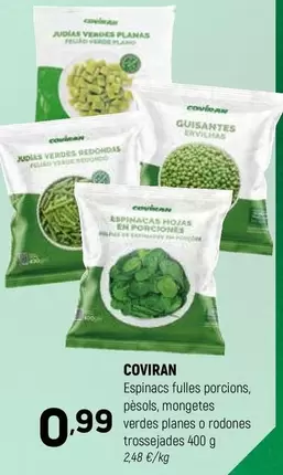 Coviran - Espinacs Fulles Porcions, Pesols, Mongetes Verdes Planes O Rodones Trossejades