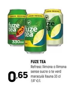 Fuze Tea - Refresc Llimona O Llimona Sense Sucre O Te Verd Maracuia Llauna