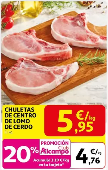 alcampo - Chuletas De Centro De Lomo De Cerdo