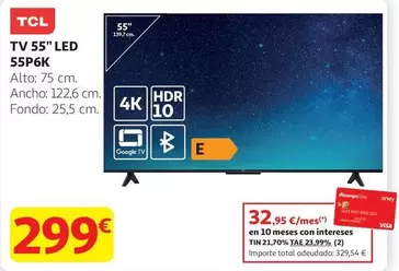 TCL - Tv 55" Led 55p6k