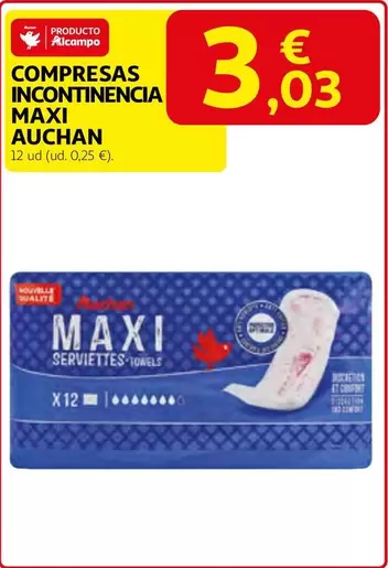 Auchan - Compresas Incontinencia Maxi