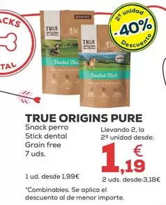 True Origins - Pure Snack Perro Stick Dental Grain Free