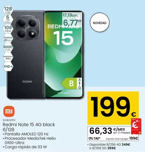 Xiaomi - Redmi Note 15 4G Black 6/128