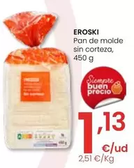 Eroski - Pan De Molde Sin Corteza