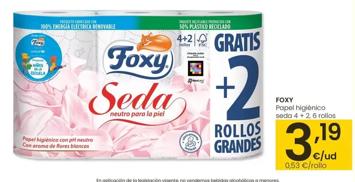 Foxy - Papel Higiénico Seda 4+2