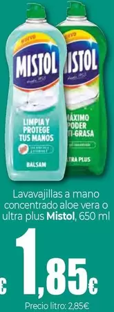 Mistol - Lavavajillas A Mano Concentrado Aloe Vera O Ultra Plus