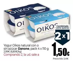 Danone - Yogur Oikos Natural Con O Sin Azúcar