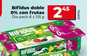 Dia - Bifidus Doble 0% Con Frutas 