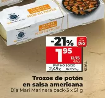 Dia Mari Marinera - Trozos De Poton En Salsa Americana