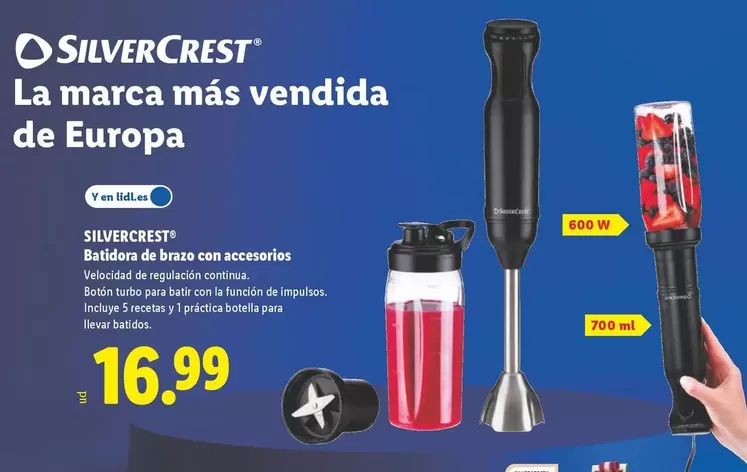 SilverCrest - Batidora De Brazo Con Accesorios