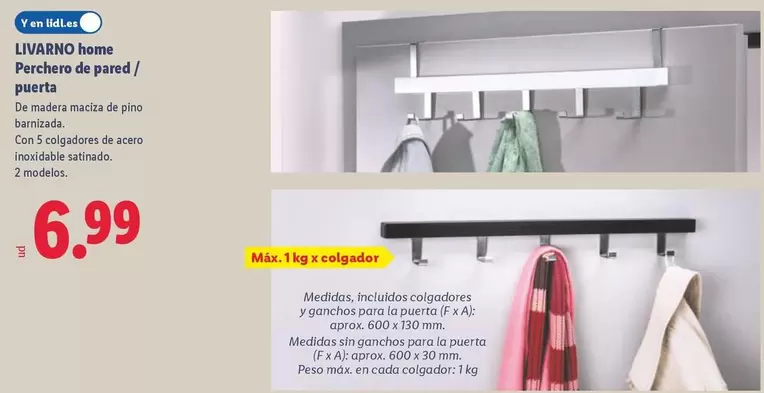 Livarno Home - Perchero De Pared/Puerta