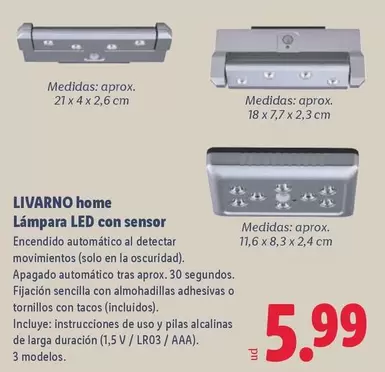 Livarno Home - Lámpara Led Con Sensor