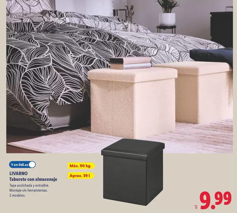 Livarno - Taburete Con Almacenaje