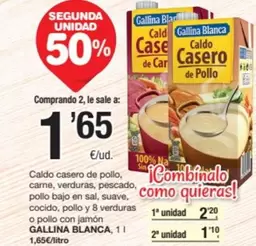 Gallina Blanca - Caldo Casero De Pollo, Carne, Verduras, Pescado, Pollo Bajo En Sal, Suave, Cocido, Pollo O 8 Verduras