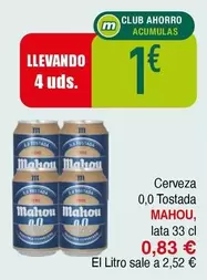 Mahou - Cerveza 0,0 Tostada
