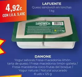 Danone - Queso Sandwich En Lonchas