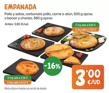 Obrador - Pollo Y Setas, Carbonara Pollo, Carne O Atún, O Bacon Y Chorizo